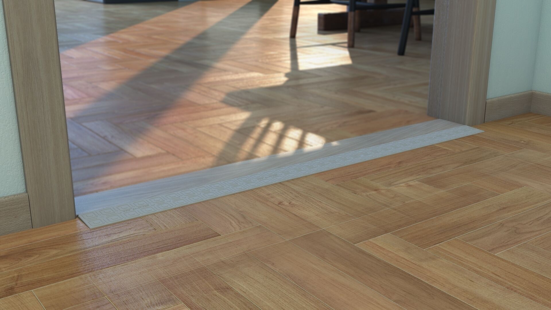 Lav dørtrin i 4 mm højde Dørtrin i 4 mm højde har en rampe installeret